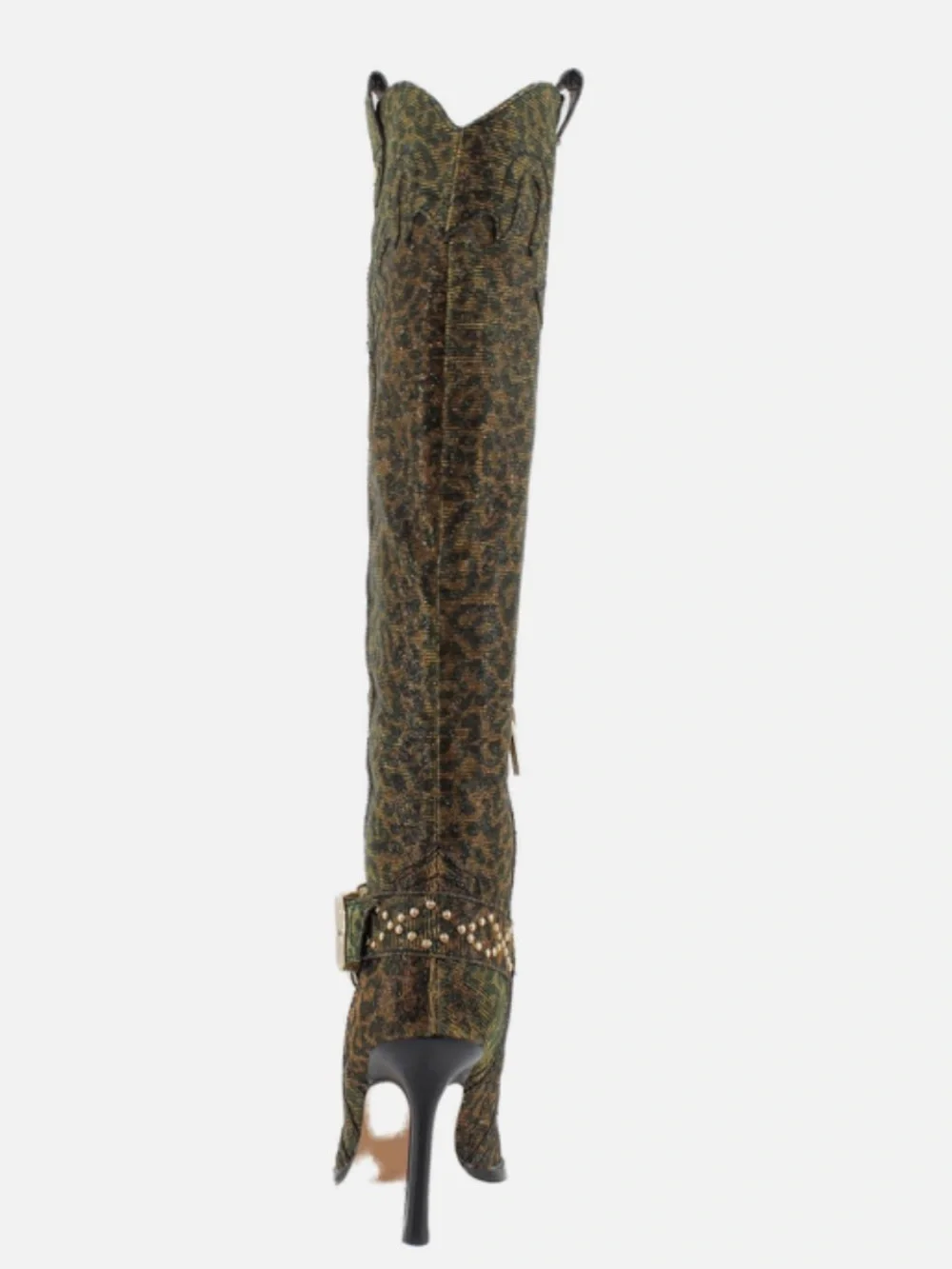 Jessica Simpson 7 Kenzin Western Leopard Sparkle Embossed Buckle Boot